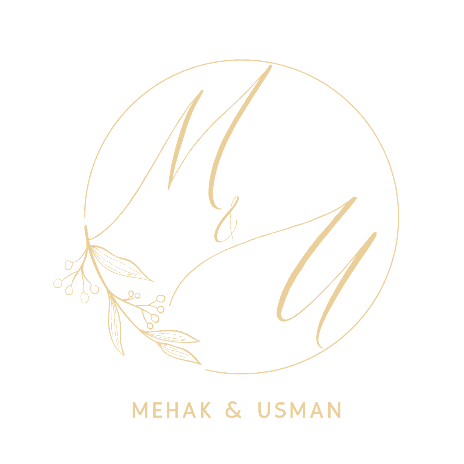Mehak and Usman wedding monogram